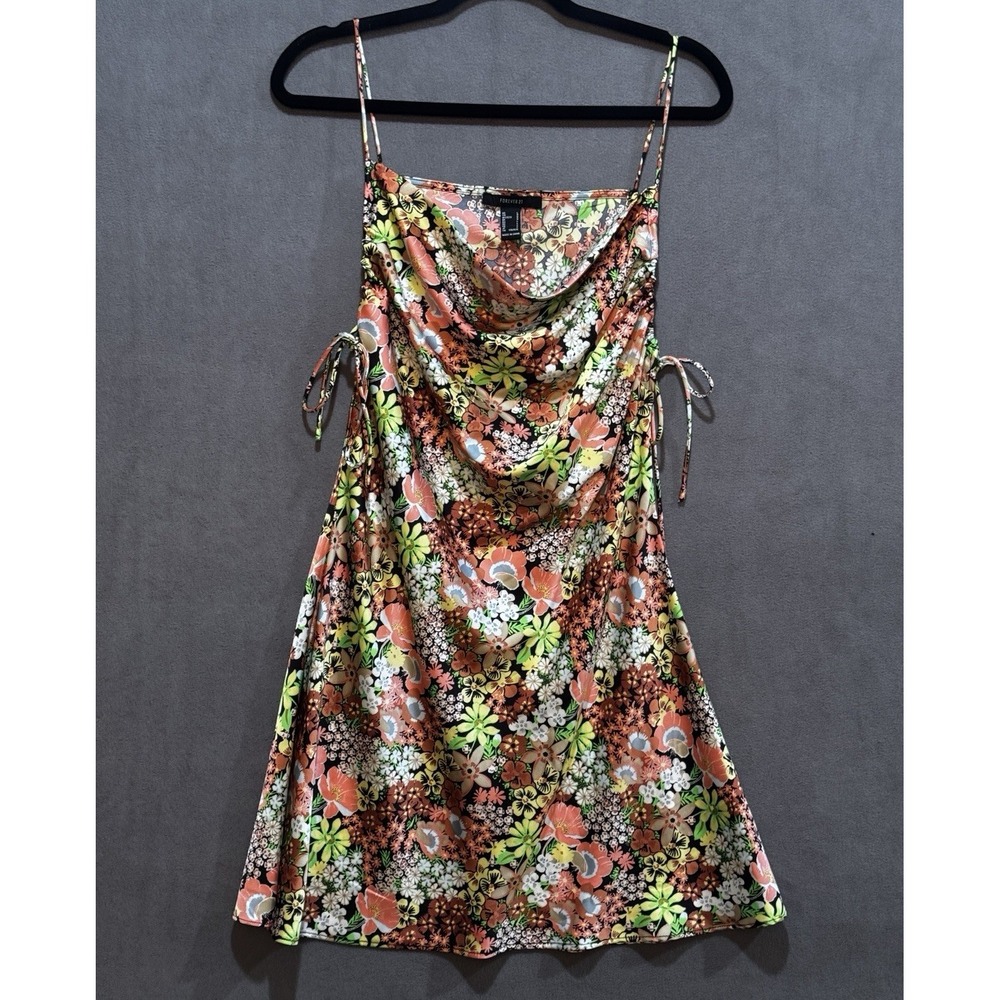 Forever 21 Dress Slinky Slip‎ Sexy Romantic Floral Festival Forest Fairy Cottage